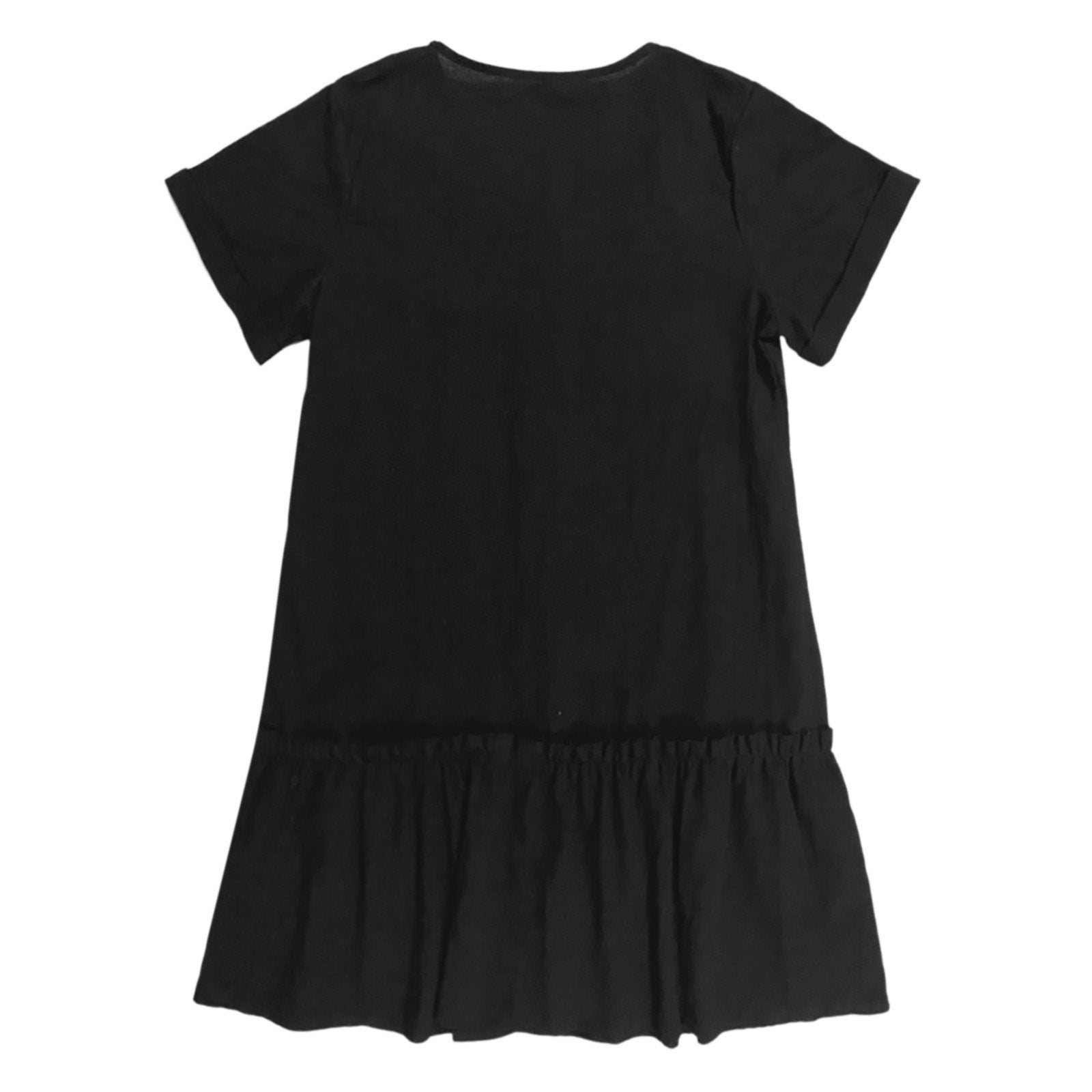 Mirellea - Robe courte femme en coton-lin avec boutons et volant