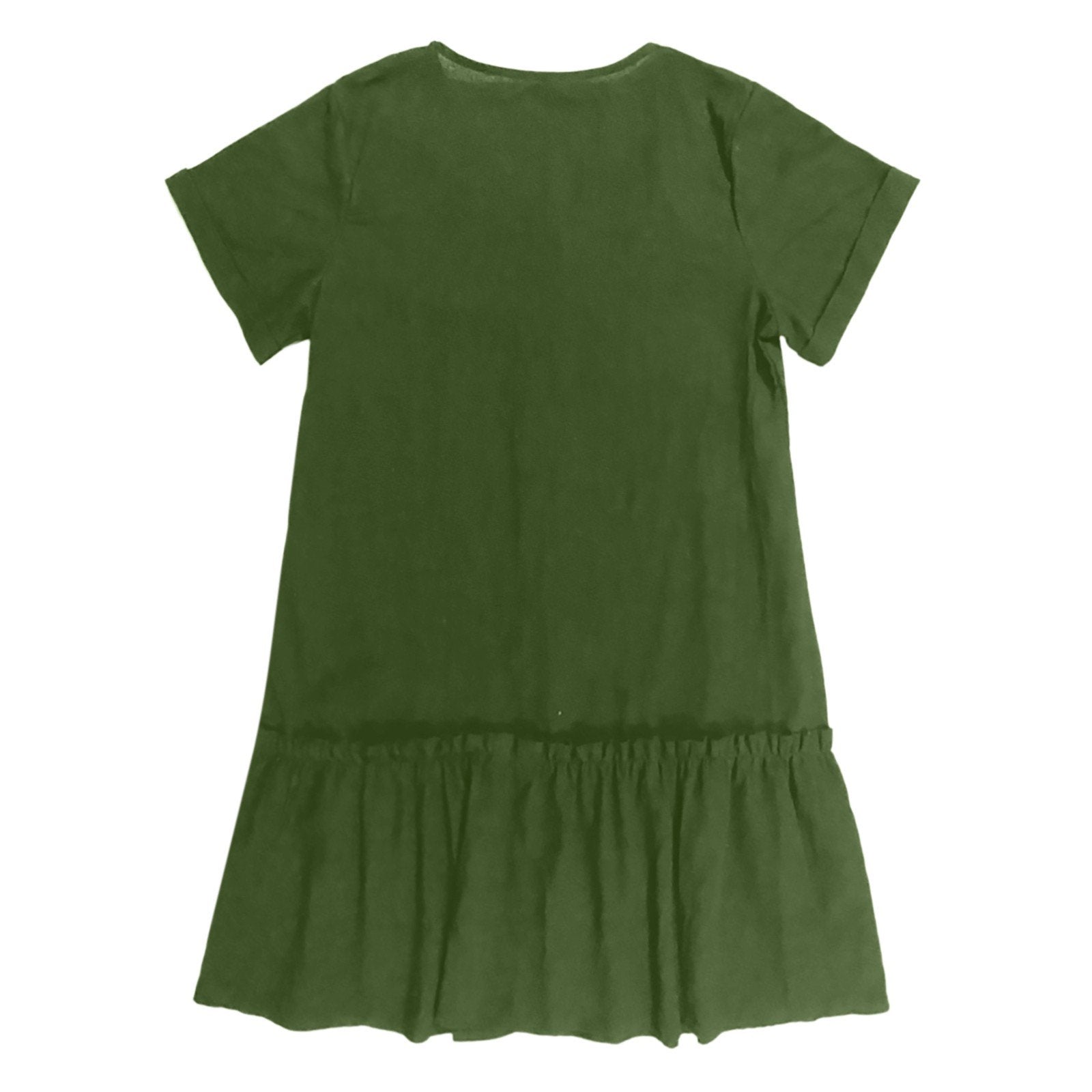 Mirellea - Robe courte femme en coton-lin avec boutons et volant