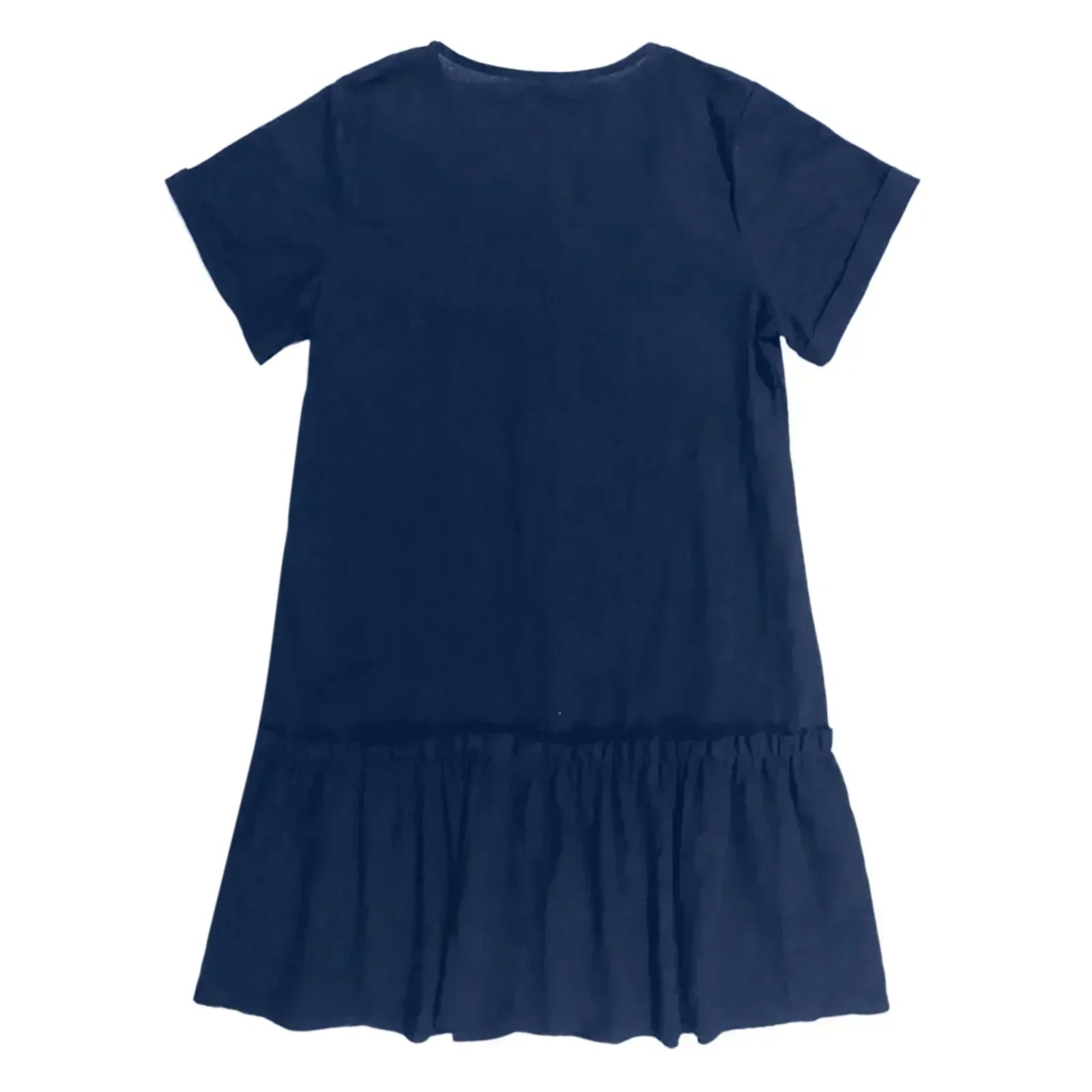 Mirellea - Robe courte femme en coton-lin avec boutons et volant