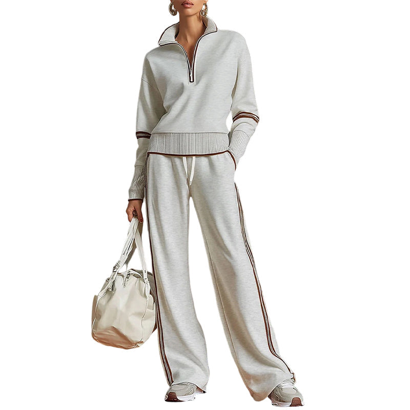Aaltina - Ensemble survêtement femme à demi-zip et pantalon large