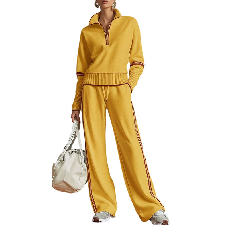 Aaltina - Ensemble survêtement femme à demi-zip et pantalon large