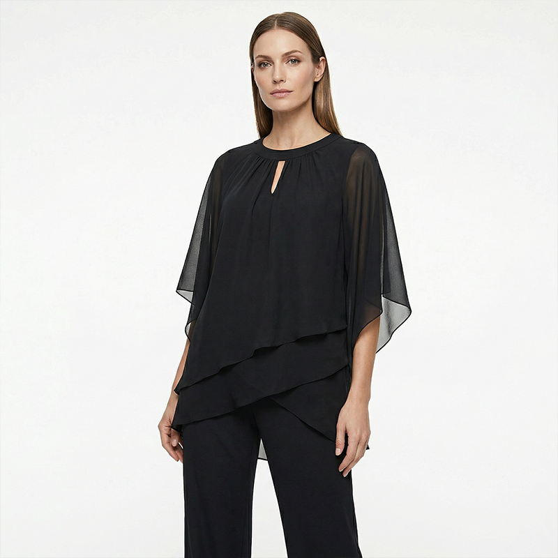 Janne - Ensemble femme élégant avec asymétrique