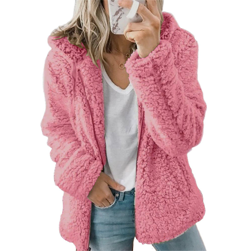 Zwanette - Veste polaire femme à capuche zippée en peluche douce
