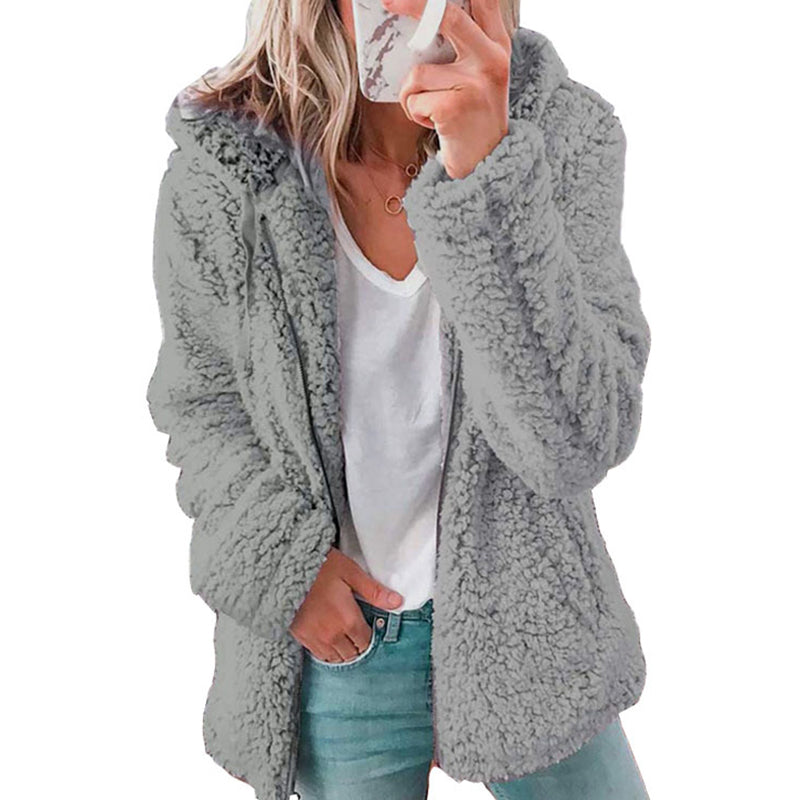 Zwanette - Veste polaire femme à capuche zippée en peluche douce