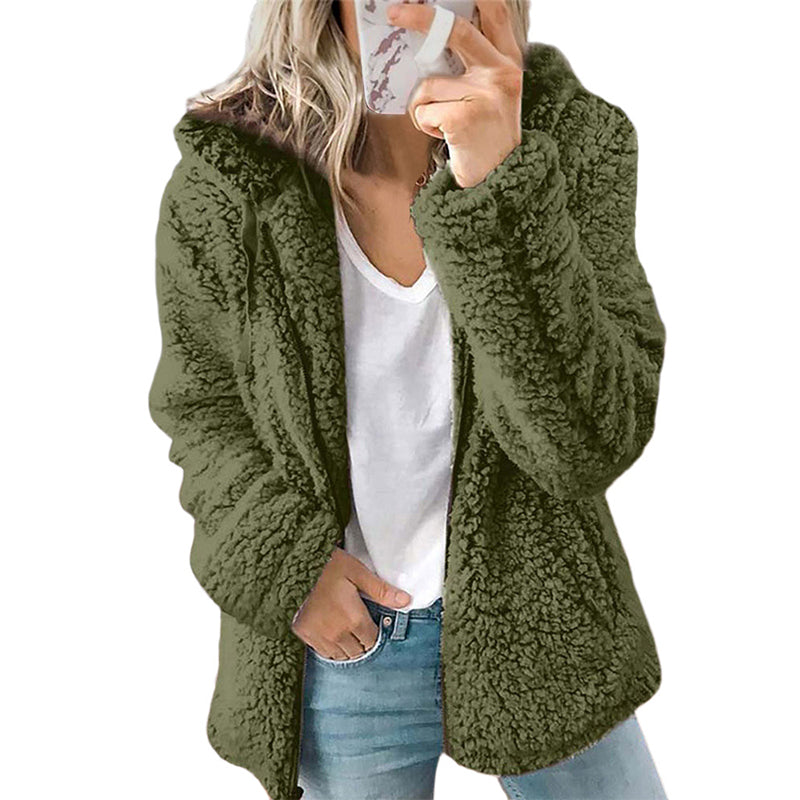 Zwanette - Veste polaire femme à capuche zippée en peluche douce