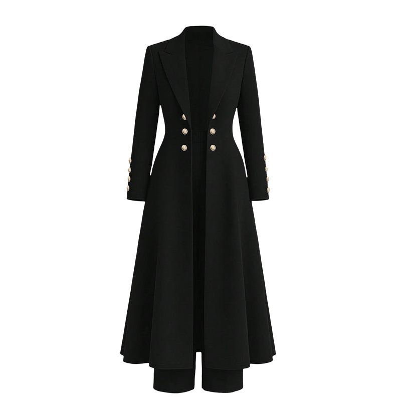 Wiesje - Ensemble tailleur femme avec manteau long et pantalon droit