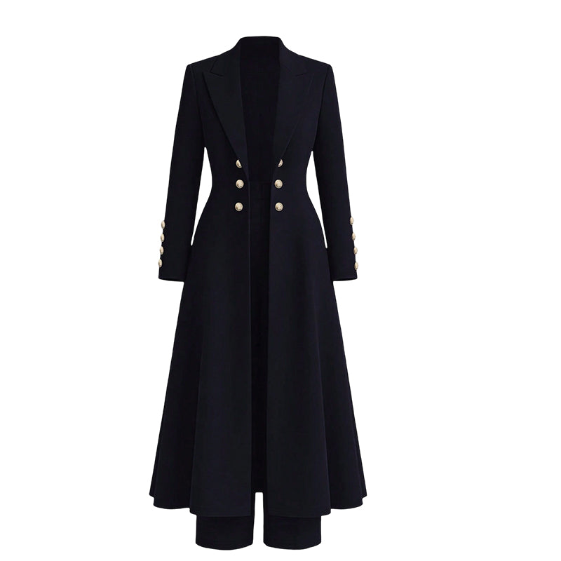 Wiesje - Ensemble tailleur femme avec manteau long et pantalon droit