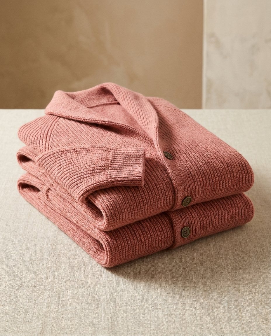 Kevin - Cardigan homme en maille côtelée à col châle et boutons
