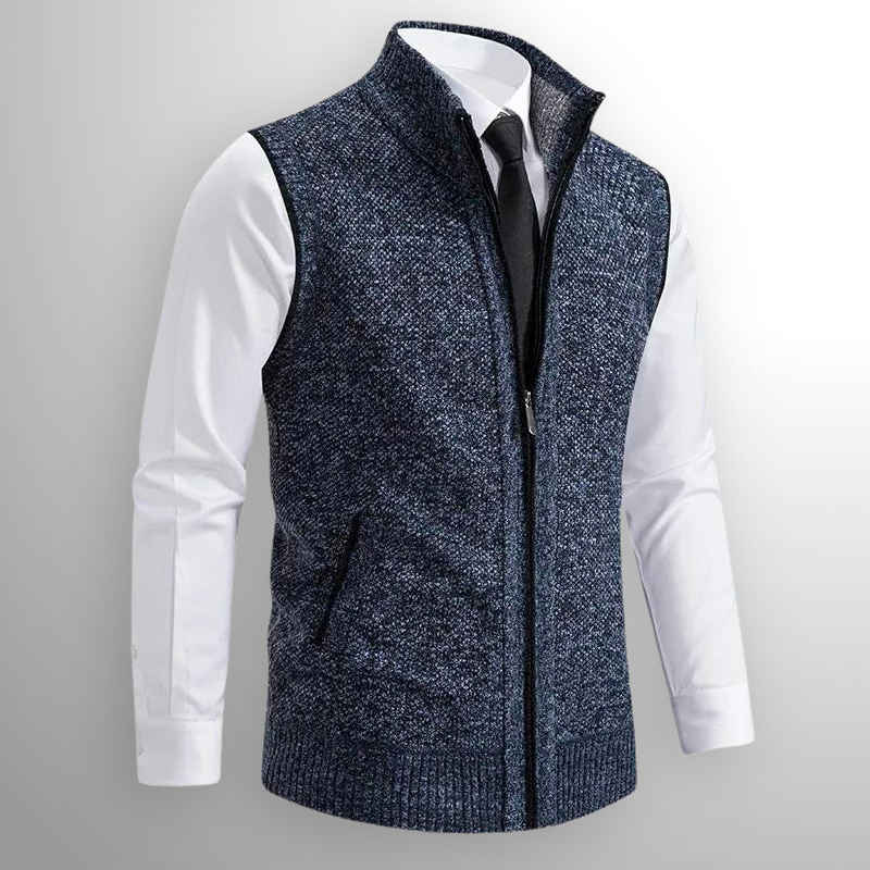Gabriel - Gilet à Zip Intégral en Laine Mélangée