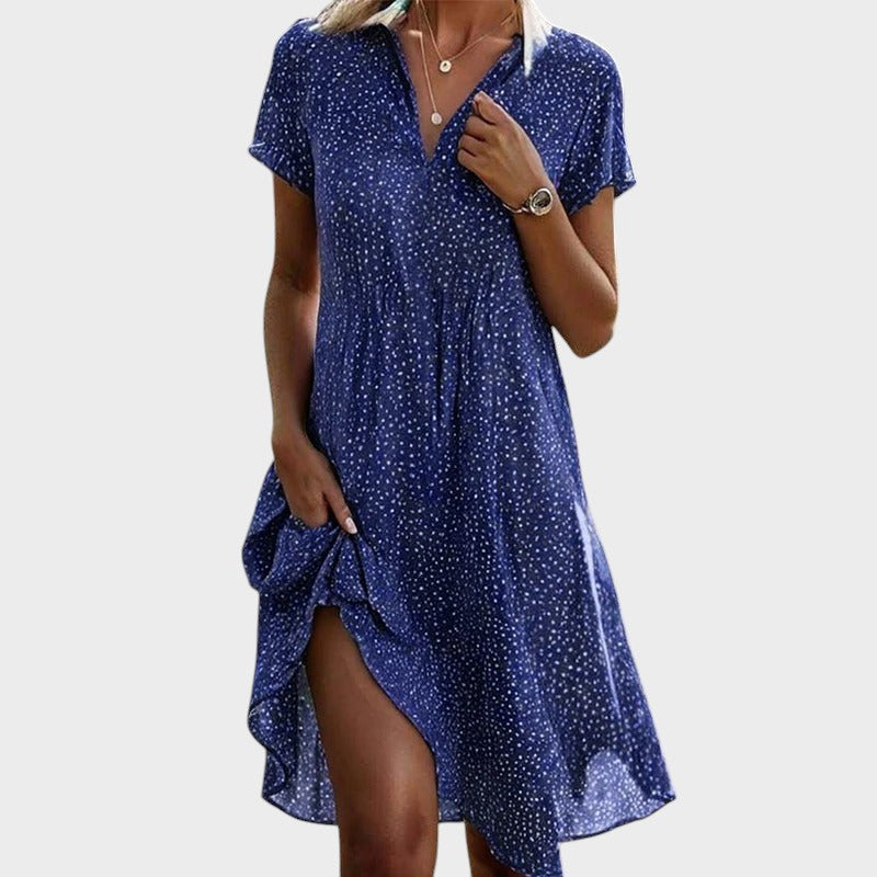 Janina™ - Robe midi à pois élégante et confortable
