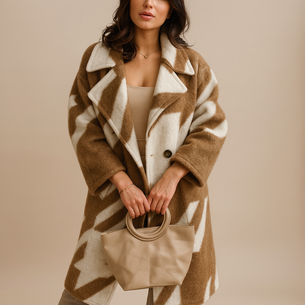 Gisavora - Manteau Long à Motifs Artistiques