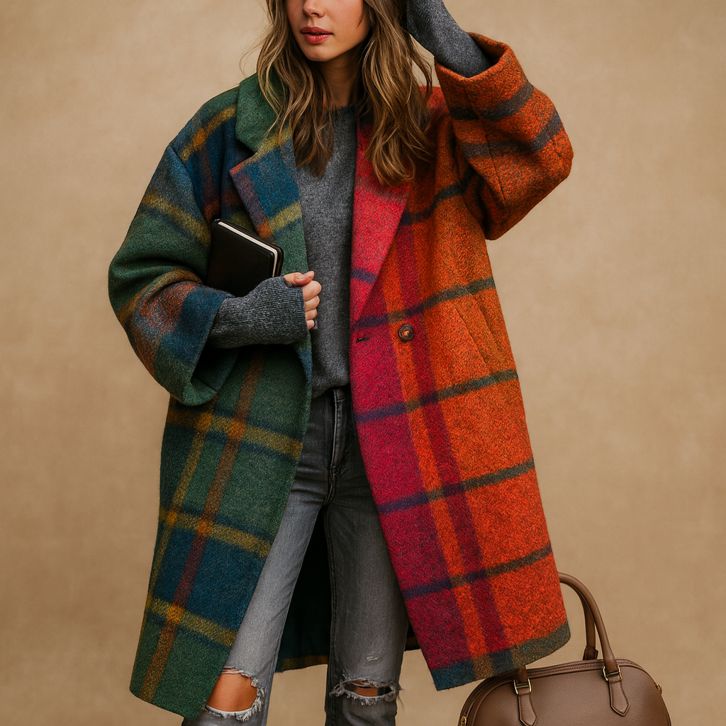 Gisavora - Manteau Long à Motifs Artistiques