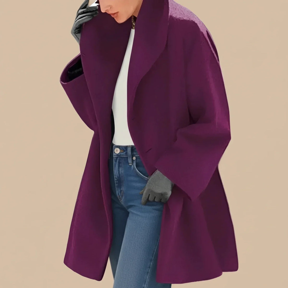 Marcelle - Manteau femme oversize mi-long à large col