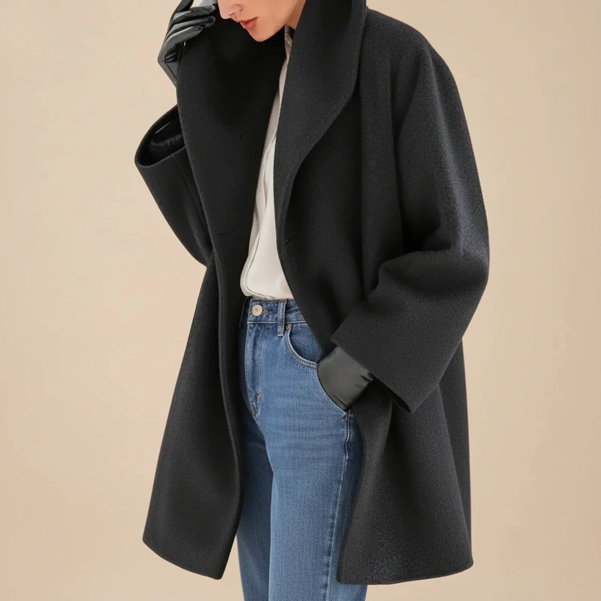 Marcelle - Manteau femme oversize mi-long à large col