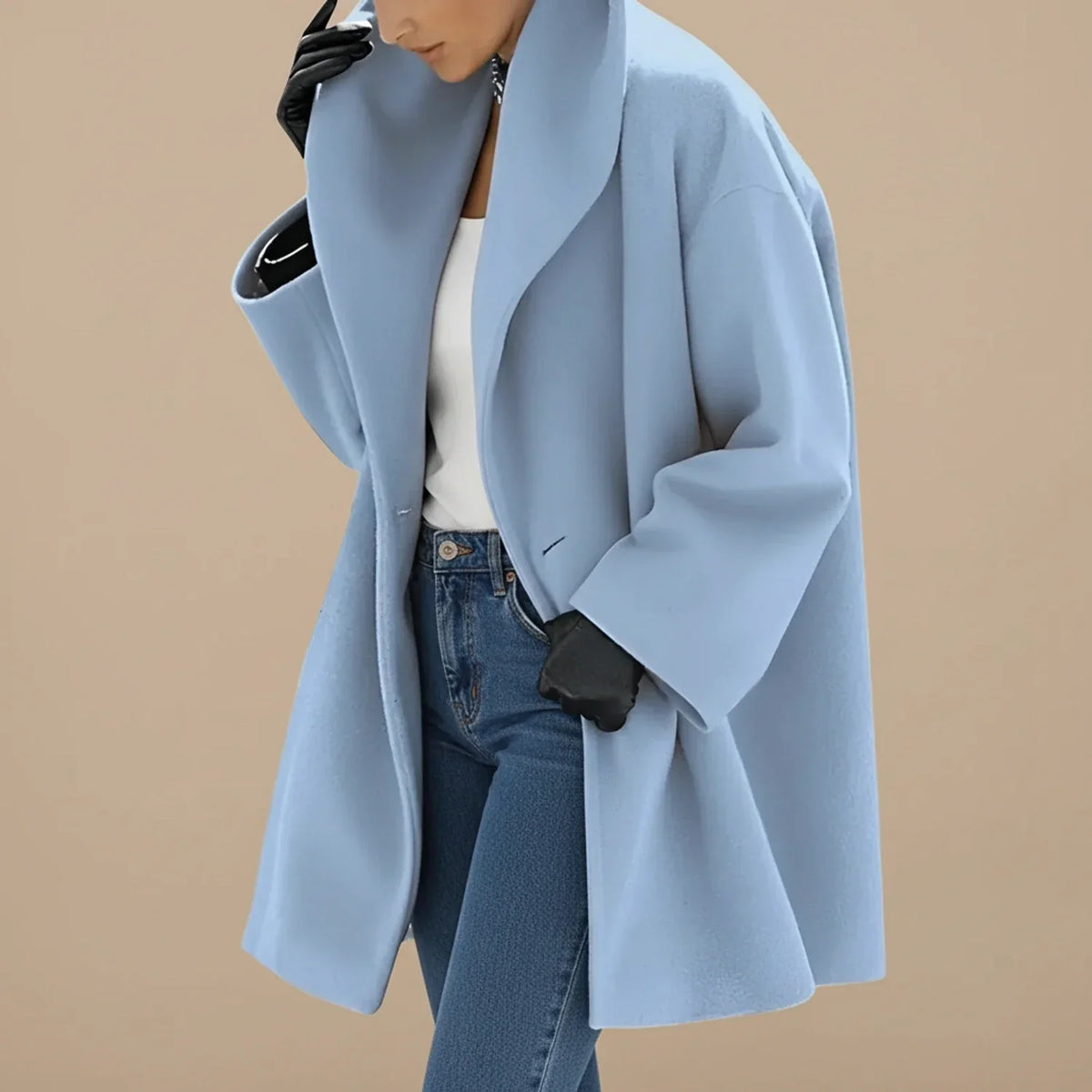 Marcelle - Manteau femme oversize mi-long à large col